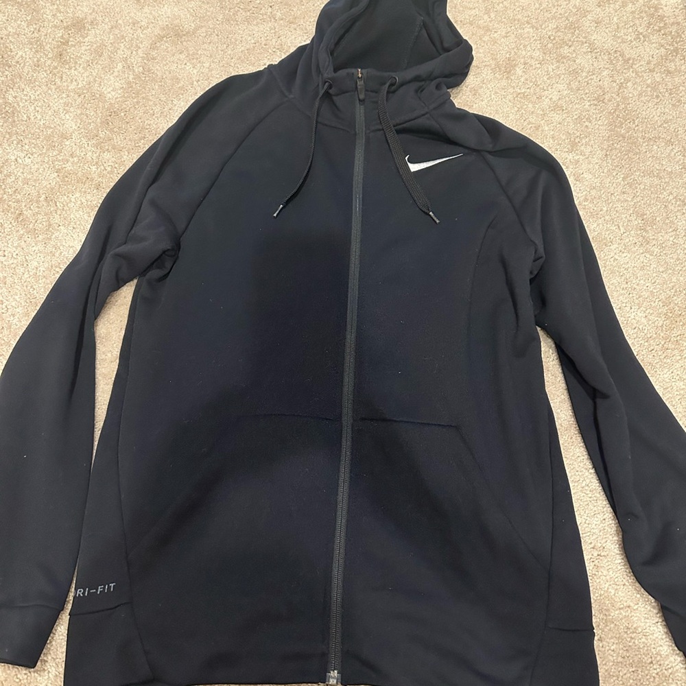 Nike Full-Zip Training Hoodie 860465-010 Black/White Men's Size small